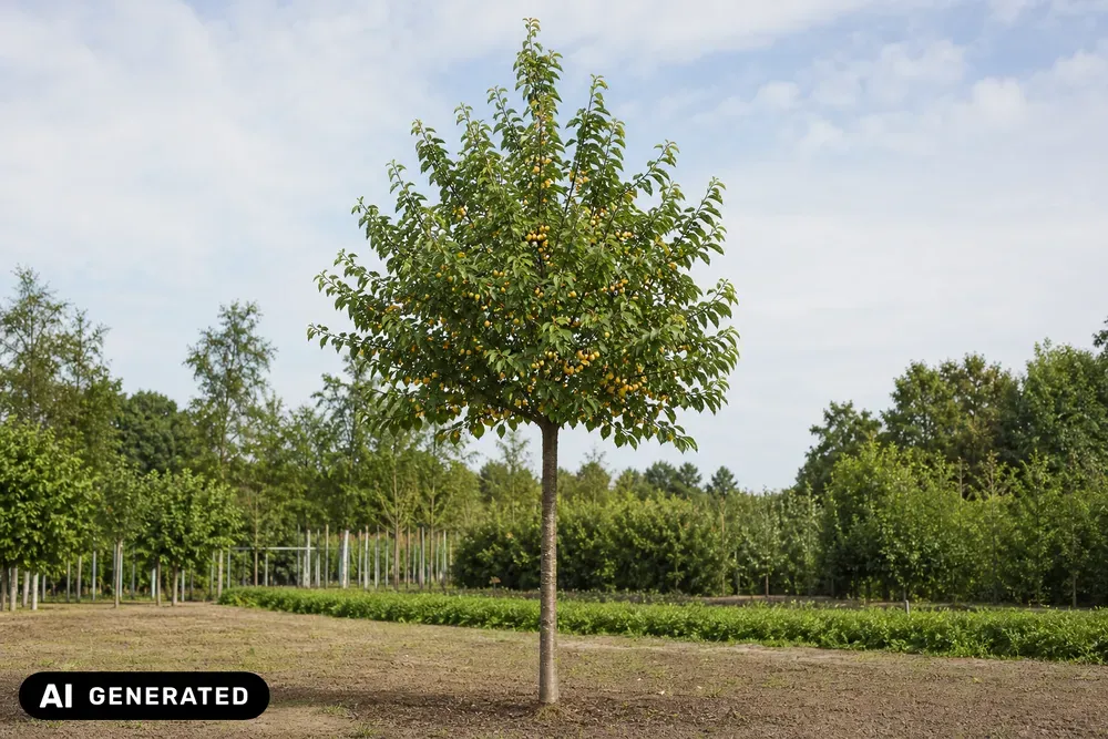 Süßkirsche 'Dönissens Gelbe Knorpelkirsche' – Prunus avium 'Dönissens Gelbe Knorpelkirsche'