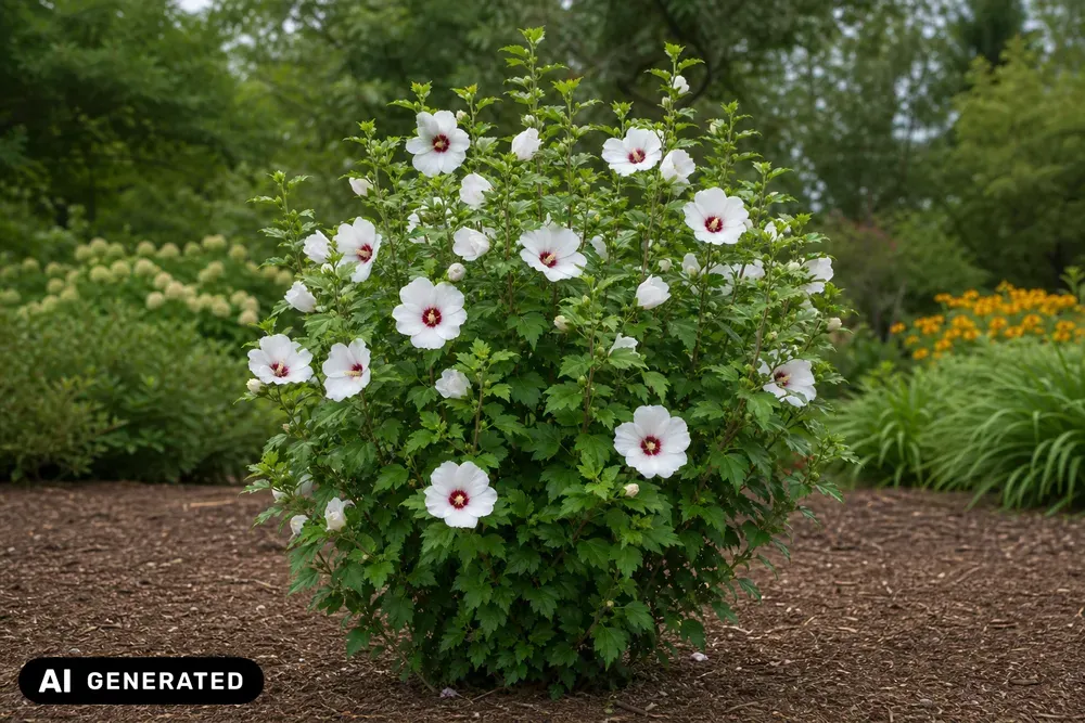 Garteneibisch 'Red Heart' – Hibiscus syriacus 'Red Heart', Bild 2
