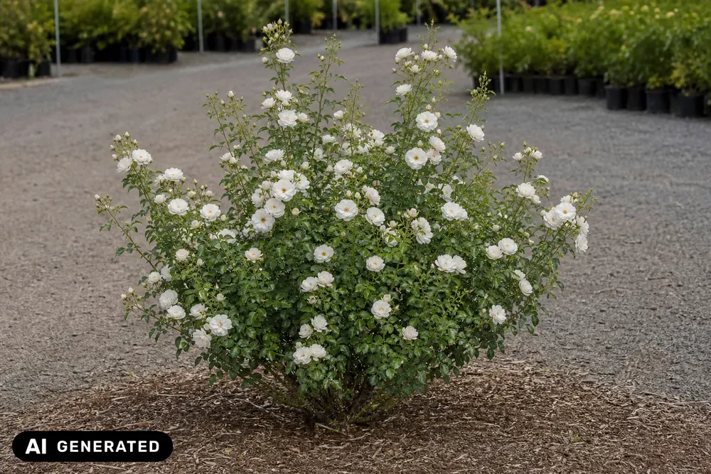 Bodendeckerrose 'Noaschnee' als Stammrose – Rosa 'Noaschnee', Bild 3