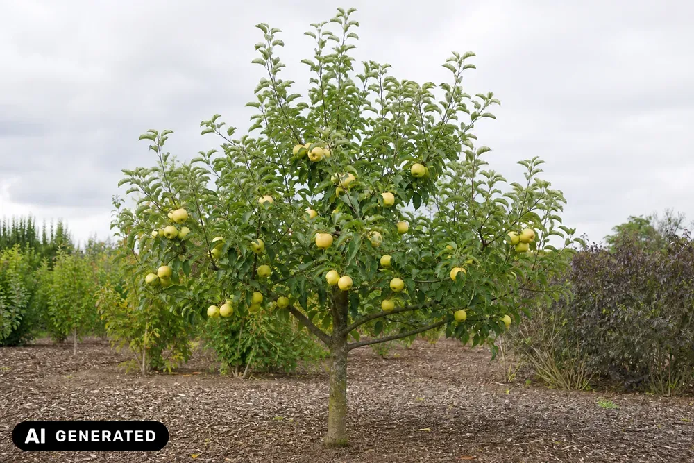 Apfel 'Weißer Winterglockenapfel' – Malus domestica 'Weißer Winterglockenapfel', Bild 2