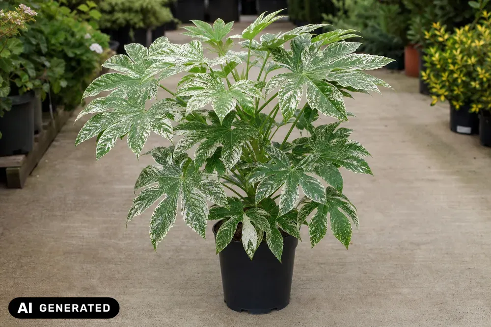 Zimmeraralie 'Spider's Web' – Fatsia japonica 'Spider's Web'