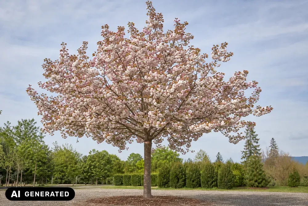 Zierkirsche 'Shirofugen' – Prunus serrulata 'Shirofugen'