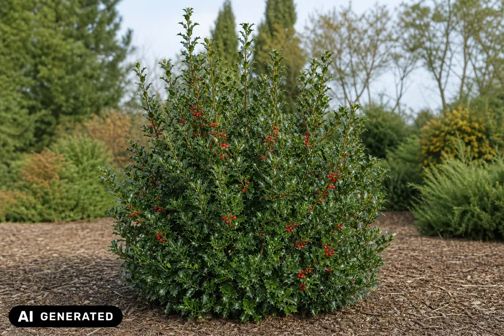 Meserve-Stechpalme 'Heckenfee' – Ilex × meserveae 'Heckenfee', Bild 2