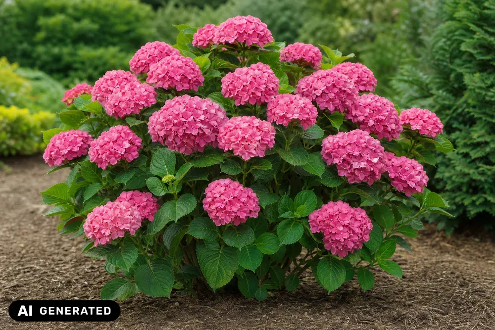 Bauernhortensie 'Bouquet Rose' – Hydrangea macrophylla 'Bouquet Rose'