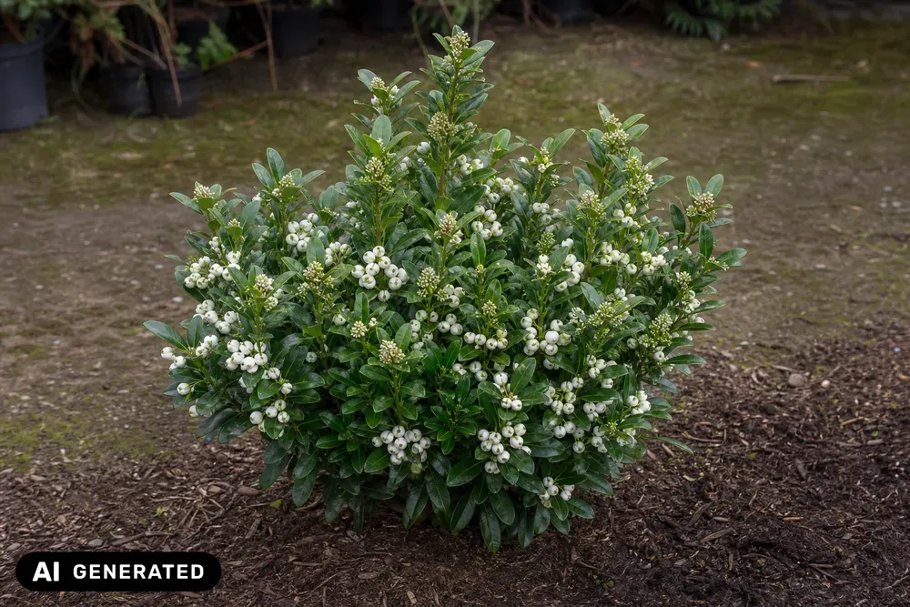 Japanische Fruchtskimmie 'White Globe' – Skimmia japonica 'White Globe'