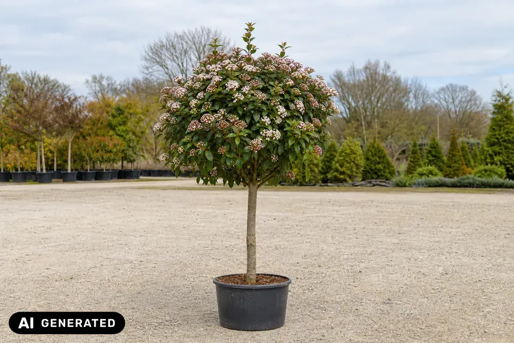 Lorbeer-Schneeball 'Eve Price' – Viburnum tinus 'Eve Price', Bild 4