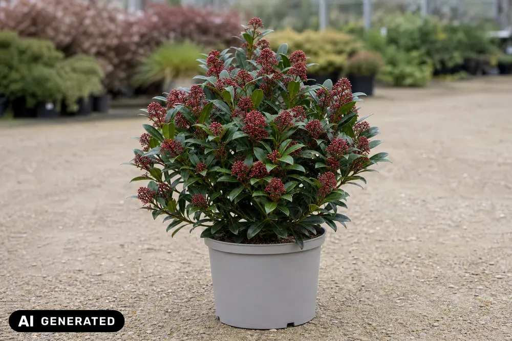 Japanische Blütenskimmie 'Rubella' – Skimmia japonica 'Rubella'