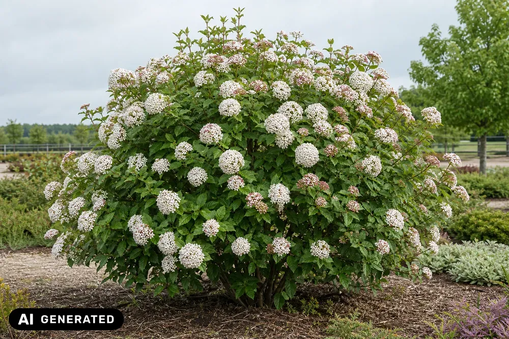 Großblumiger Duftschneeball – Viburnum carlcephalum, Bild 3