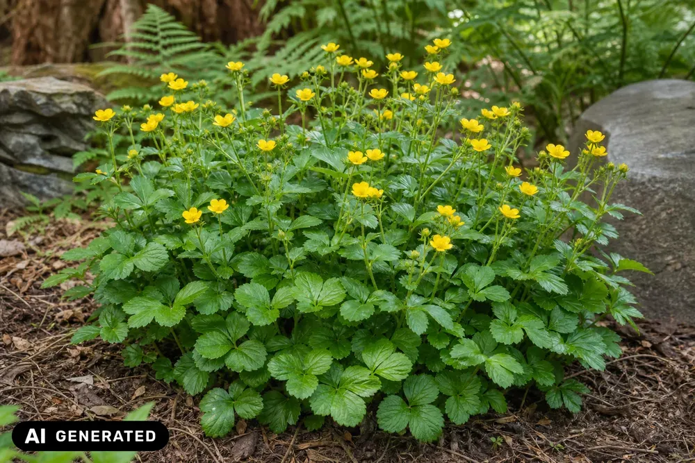 Dreiblättrige Golderdbeere – Waldsteinia ternata, Bild 2