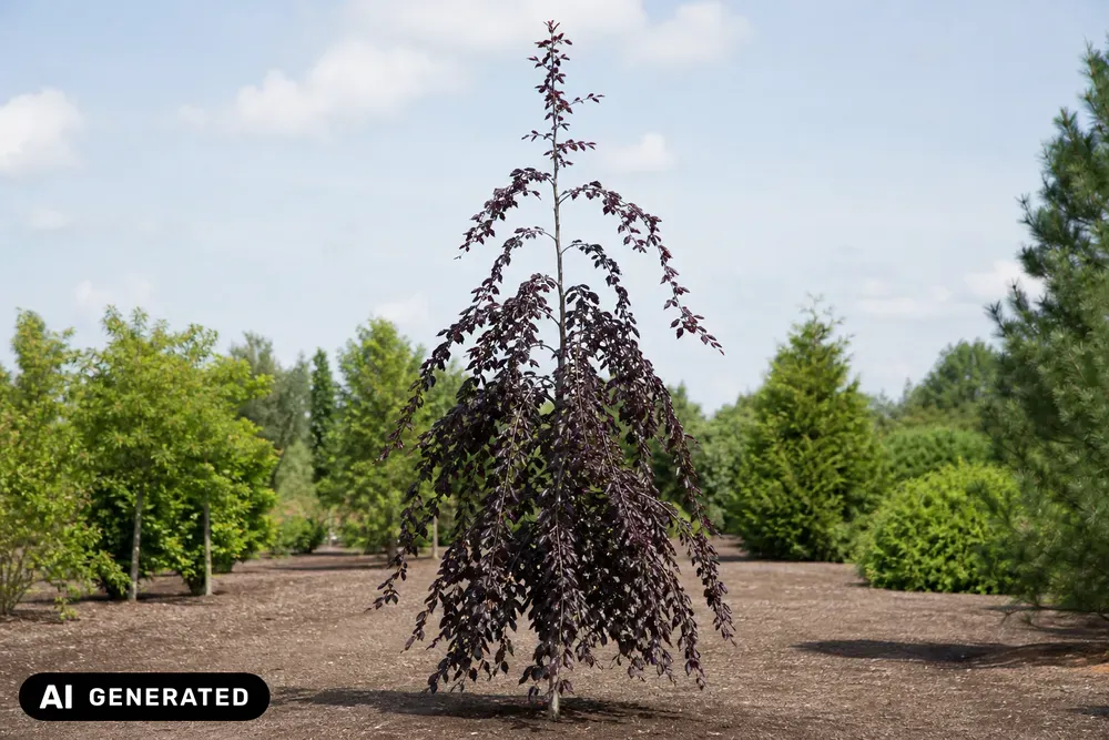 Säulen-Hänge-Blutbuche 'Purple Fountain' – Fagus sylvatica 'Purple Fountain', Bild 2