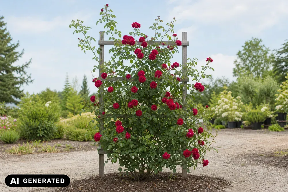 Kletterrose 'Crimson Siluetta' – Rosa 'Crimson Siluetta'