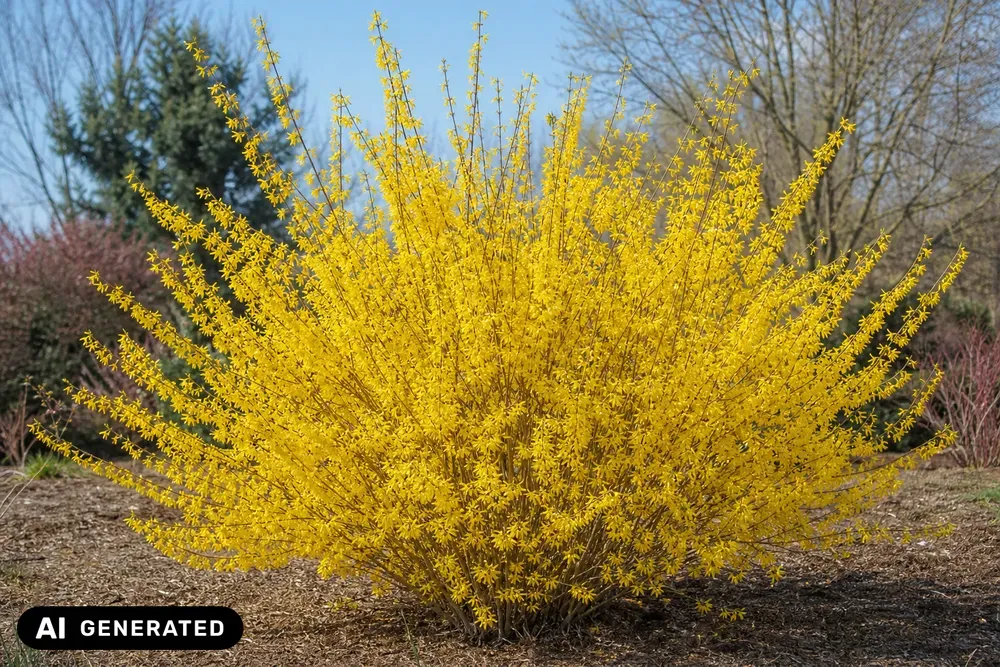 Forsythie 'Spectabilis' – Forsythia intermedia 'Spectabilis', Bild 2