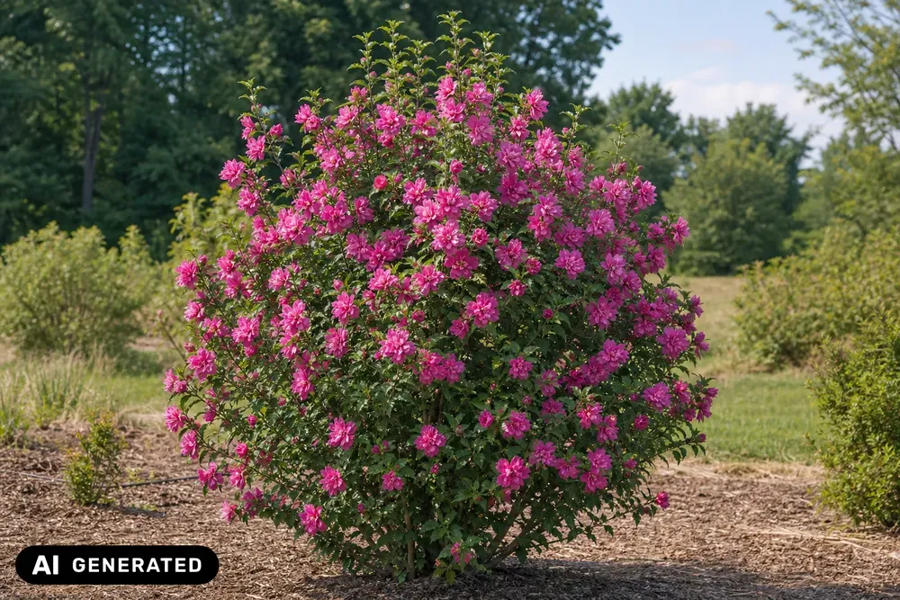 Garteneibisch 'Magenta Chiffon' – Hibiscus syriacus 'Magenta Chiffon'