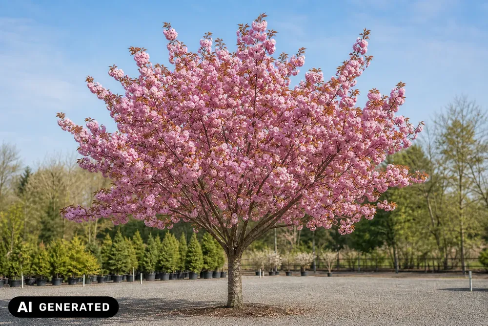 Japanische Nelkenkirsche 'Kanzan' – Prunus serrulata 'Kanzan', Bild 4