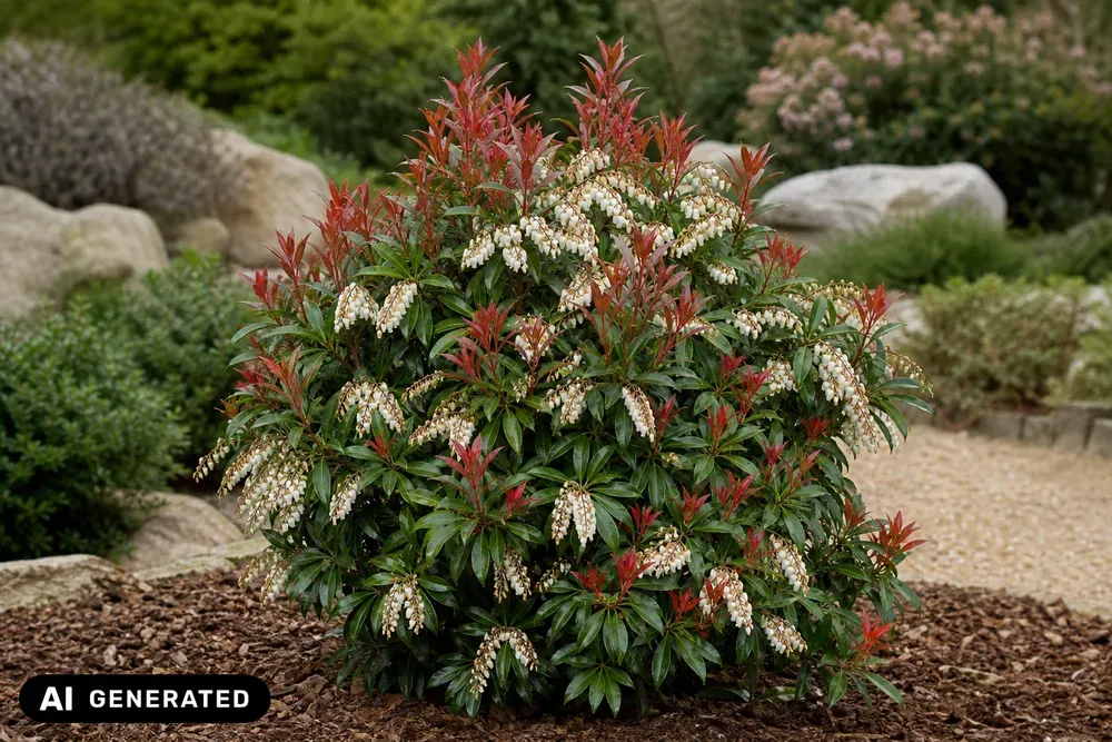 Japanische Lavendelheide 'Mountain Fire' – Pieris japonica 'Mountain Fire', Bild 2