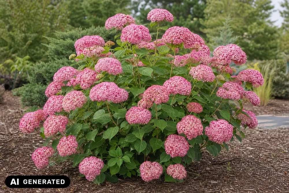 Schneeballhortensie `Pink Annabelle´ – Hydrangea arborescens `Pink Annabelle´, Bild 2