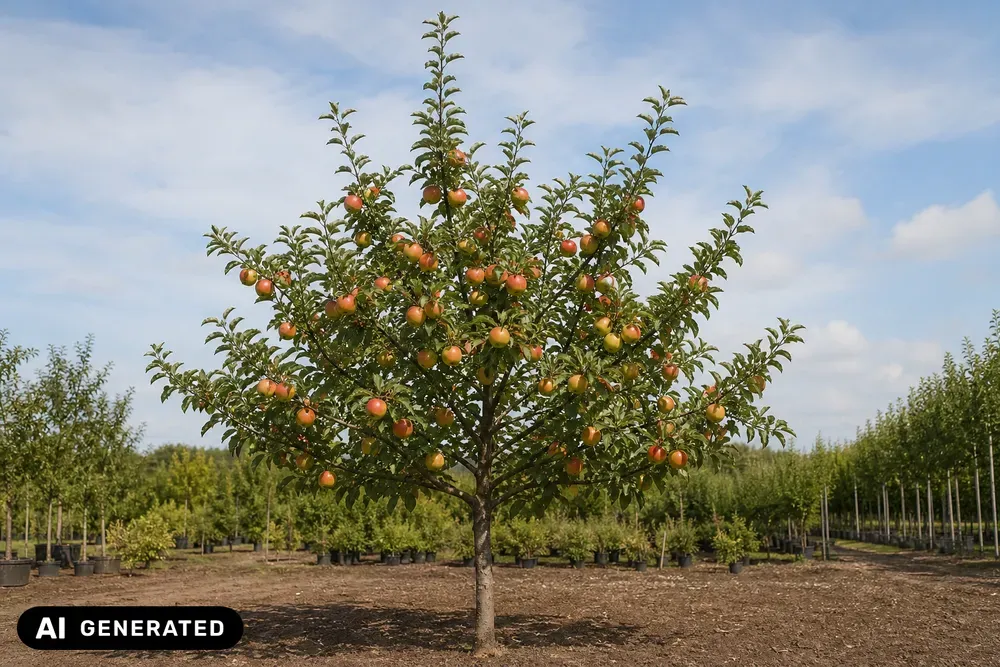 Apfel 'Jonagold' als Doppel-U-Spalier – Malus domestica 'Jonagold', Bild 3