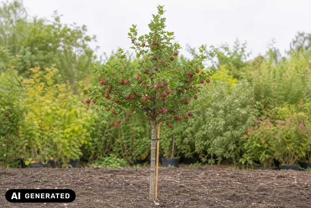 Säulen-Stachelbeere 'Hinnonmäki Rot' – Ribes uva-crispa 'Hinnonmäki Rot', Bild 4