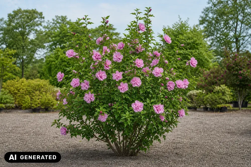 Roseneibisch 'Pink Chiffon' – Hibiscus syriacus 'Pink Chiffon', Bild 2
