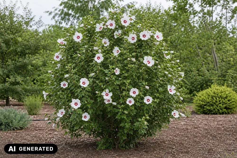 Garteneibisch 'Red Heart' – Hibiscus syriacus 'Red Heart', Bild 5