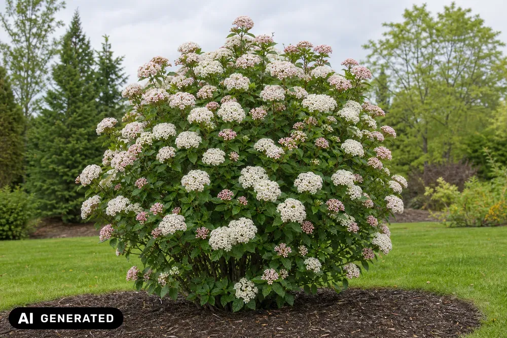 Großblumiger Duft-Schneeball – Viburnum × carlcephalum