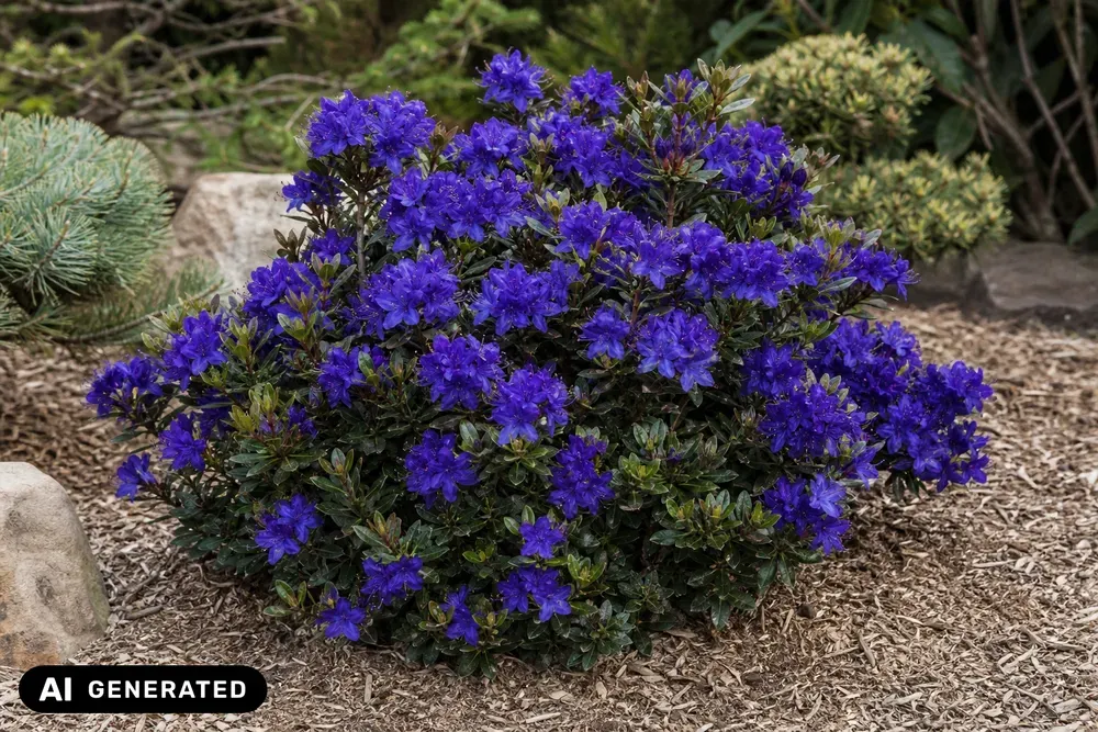 Blauer Rhododendron 'Gletschernacht' – Rhododendron russatum 'Gletschernacht'