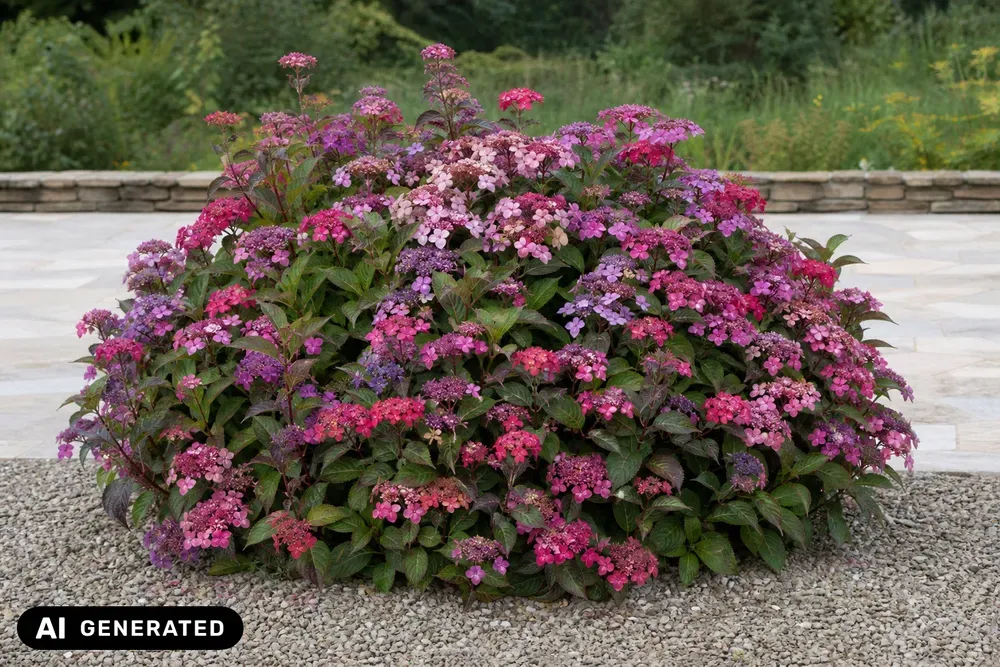 Teller-Hortensie 'Preziosa' – Hydrangea serrata 'Preziosa'