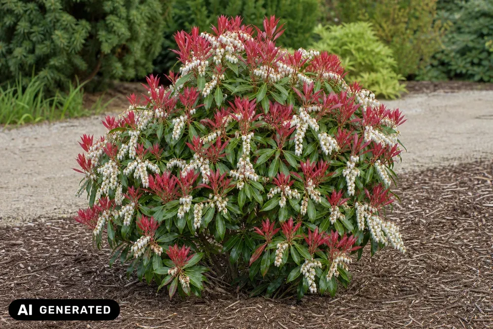 Japanische Lavendelheide 'Red Mill' – Pieris japonica 'Red Mill'