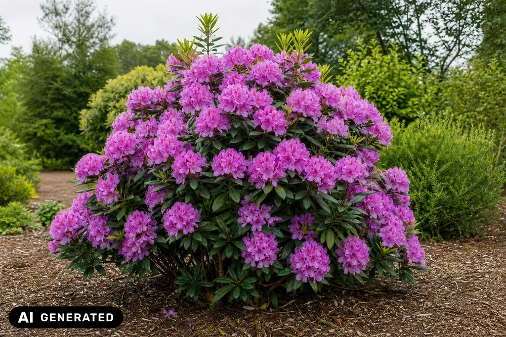 Großblumiger Rhododendron 'Roseum Elegans' – Rhododendron 'Roseum Elegans'