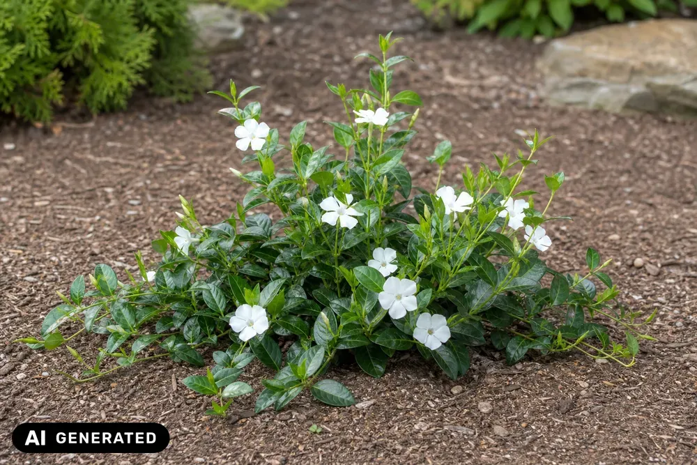 Kleines Immergrün 'White Power' – Vinca minor 'White Power'