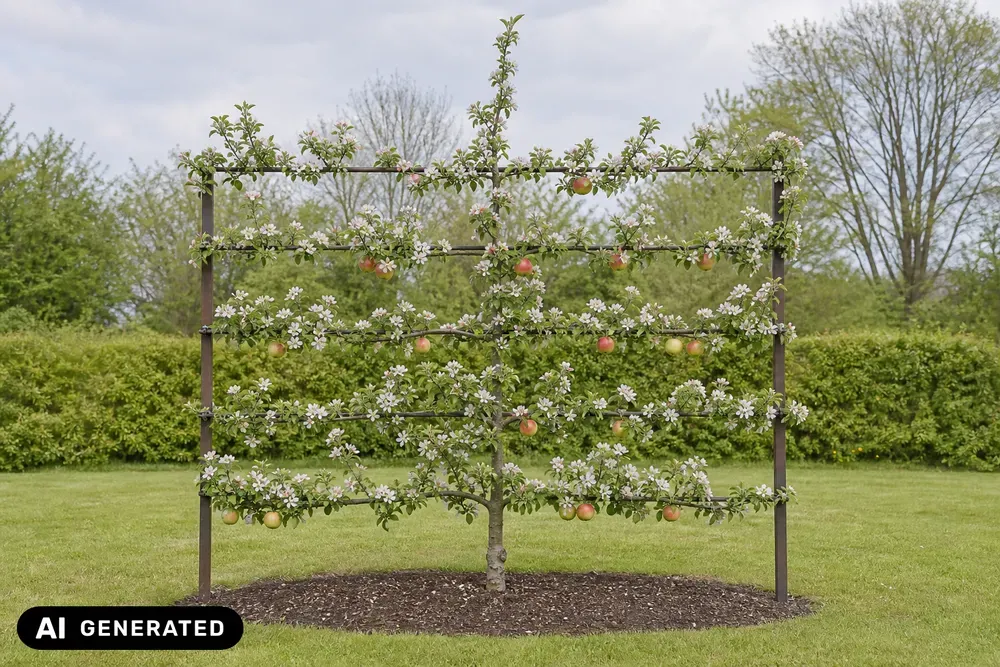 Apfel 'Gravensteiner' als Spalier – Malus domestica 'Gravensteiner'
