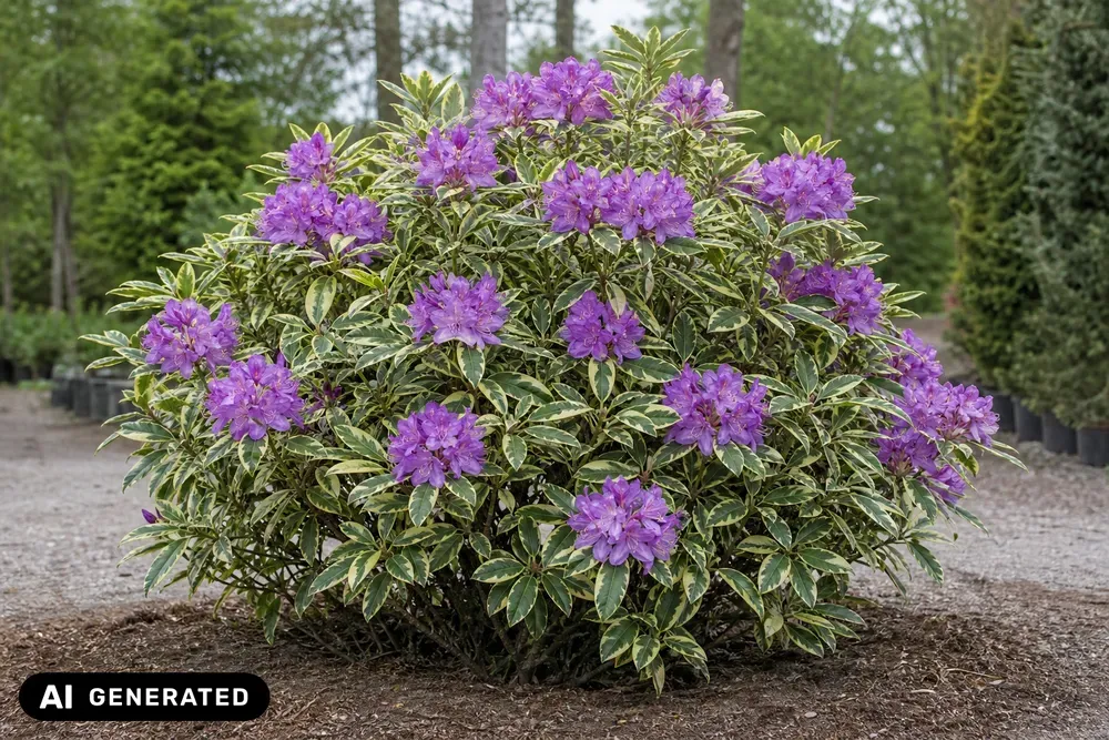 Buntblättriger Pontischer Rhododendron 'Variegatum' – Rhododendron ponticum 'Variegatum'