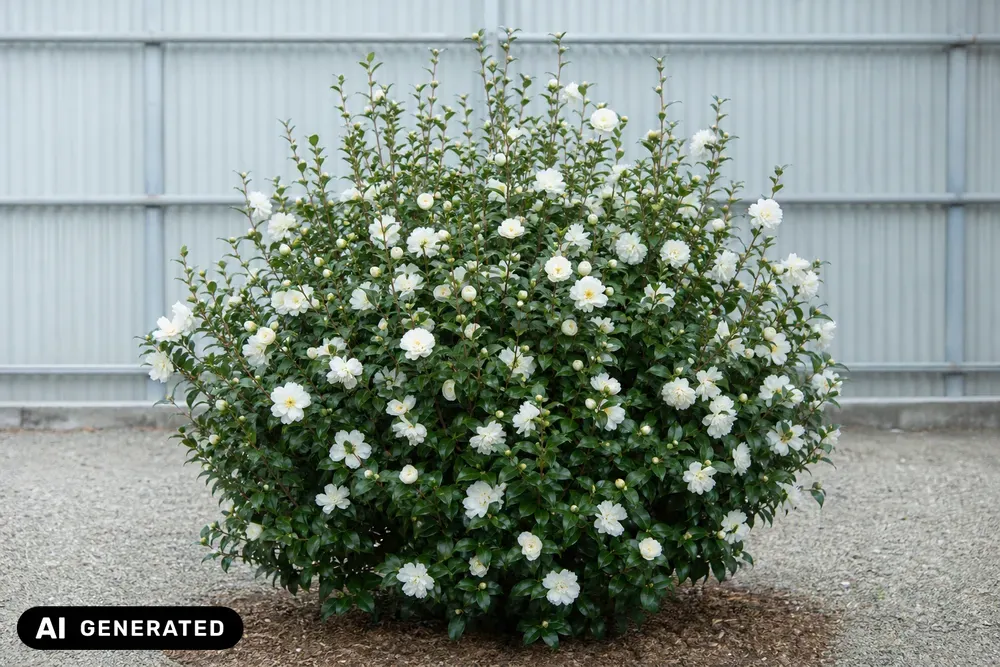 Herbst-Kamelie 'Cleopatra White' – Camellia sasanqua 'Cleopatra White'
