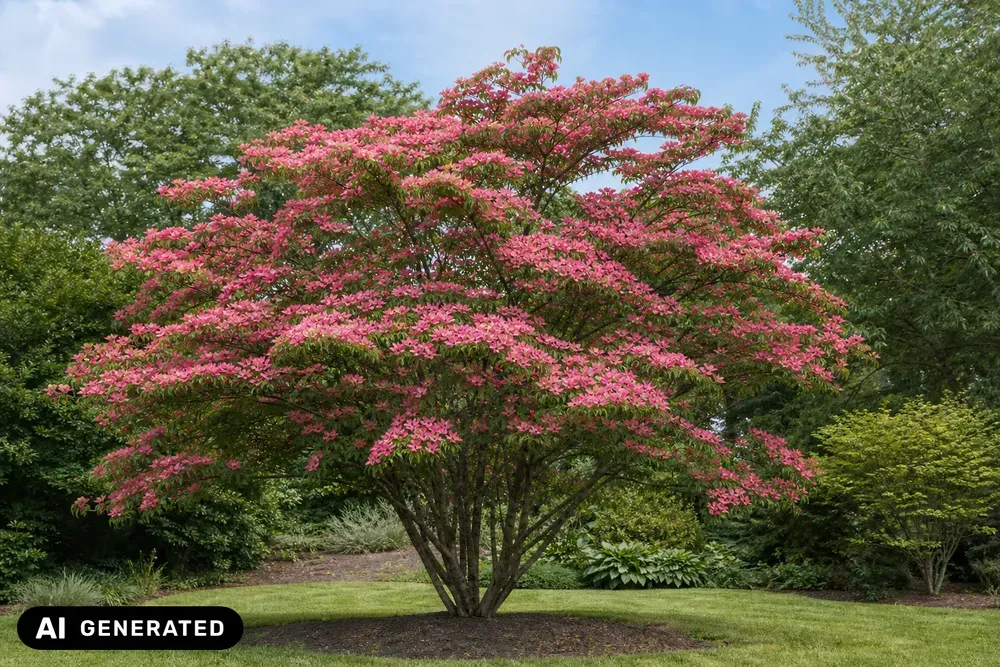 Rosablühender Amerikanischer Blumen-Hartriegel 'Rubra' – Cornus florida 'Rubra'
