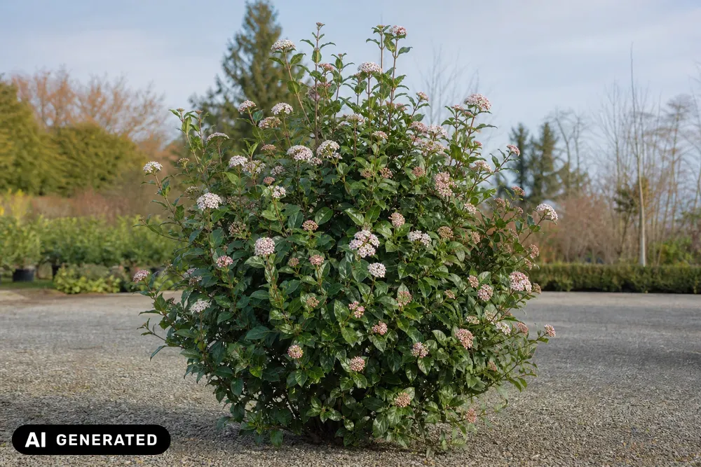 Lorbeer-Schneeball 'Gwenllian' – Viburnum tinus 'Gwenllian'