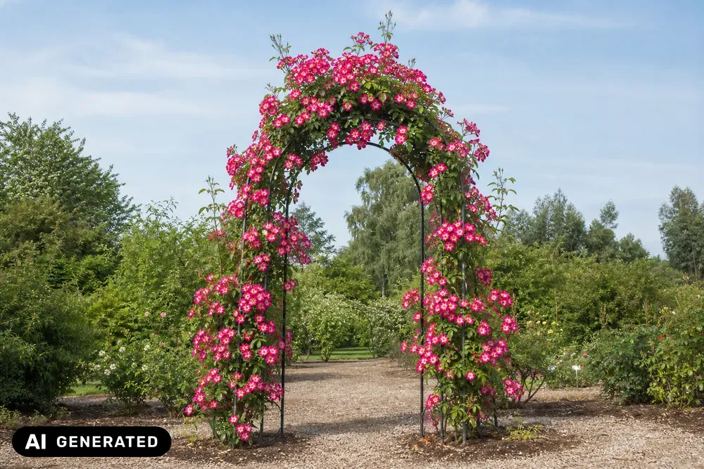 Ramblerrose 'American Pillar' – Rosa 'American Pillar'