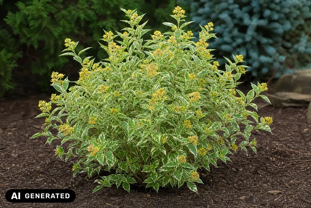 Buntblättriges Buschgeißblatt 'Cool Splash' – Diervilla sessilifolia 'Cool Splash'