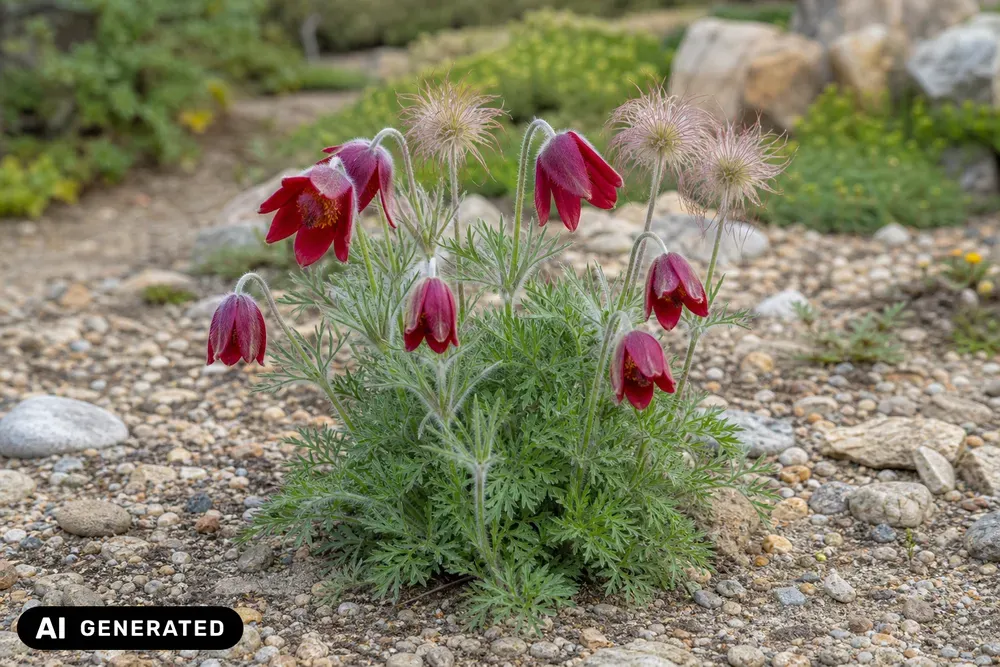 Rote Küchenschelle 'Rubra' – Pulsatilla vulgaris 'Rubra'