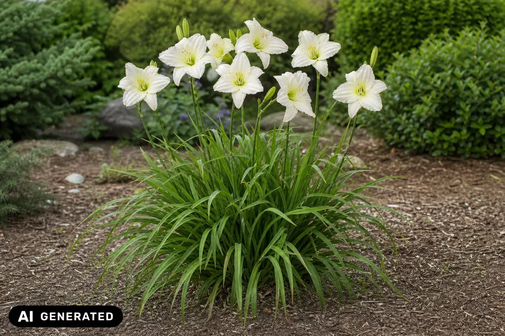 Taglilie 'White Temptation' – Hemerocallis 'White Temptation'