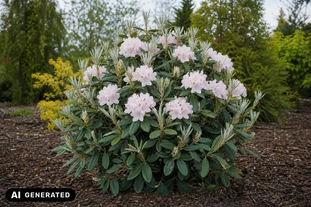Rhododendron 'Silbervelours' – Rhododendron pachysanthum 'Silbervelours'