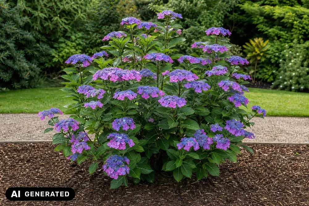 Tellerhortensie 'Mariesii Perfecta' – Hydrangea macrophylla 'Mariesii Perfecta'