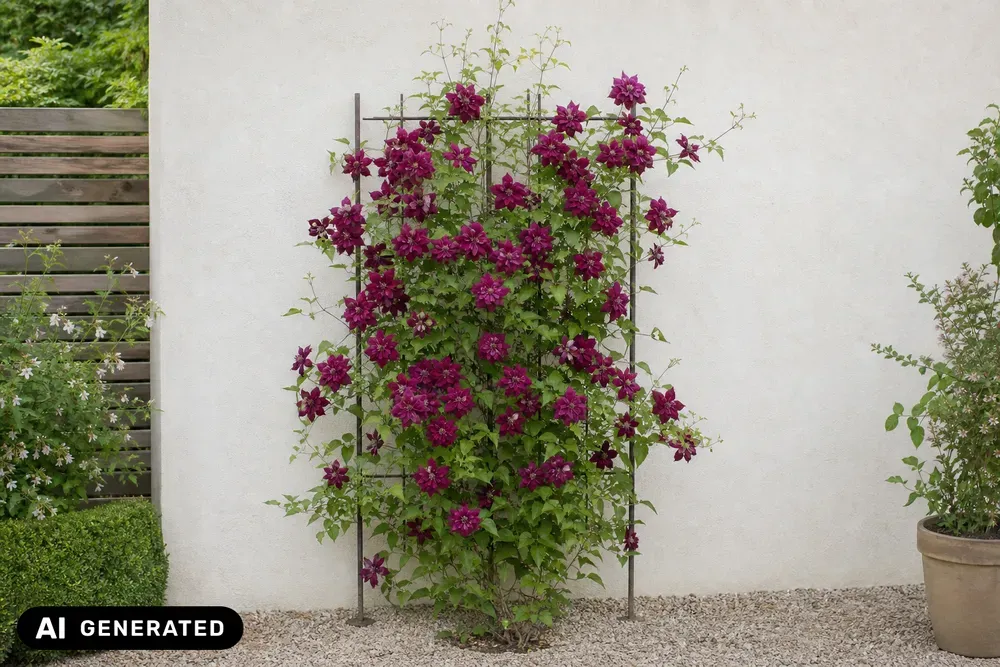 Italienische Waldrebe 'Purpurea Plena Elegans' – Clematis viticella 'Purpurea Plena Elegans'
