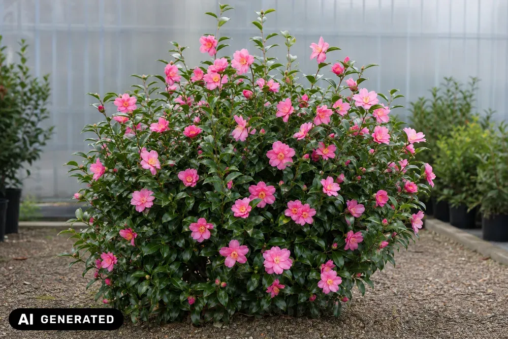 Herbst-Kamelie 'Cleopatra' – Camellia sasanqua 'Cleopatra', Bild 2