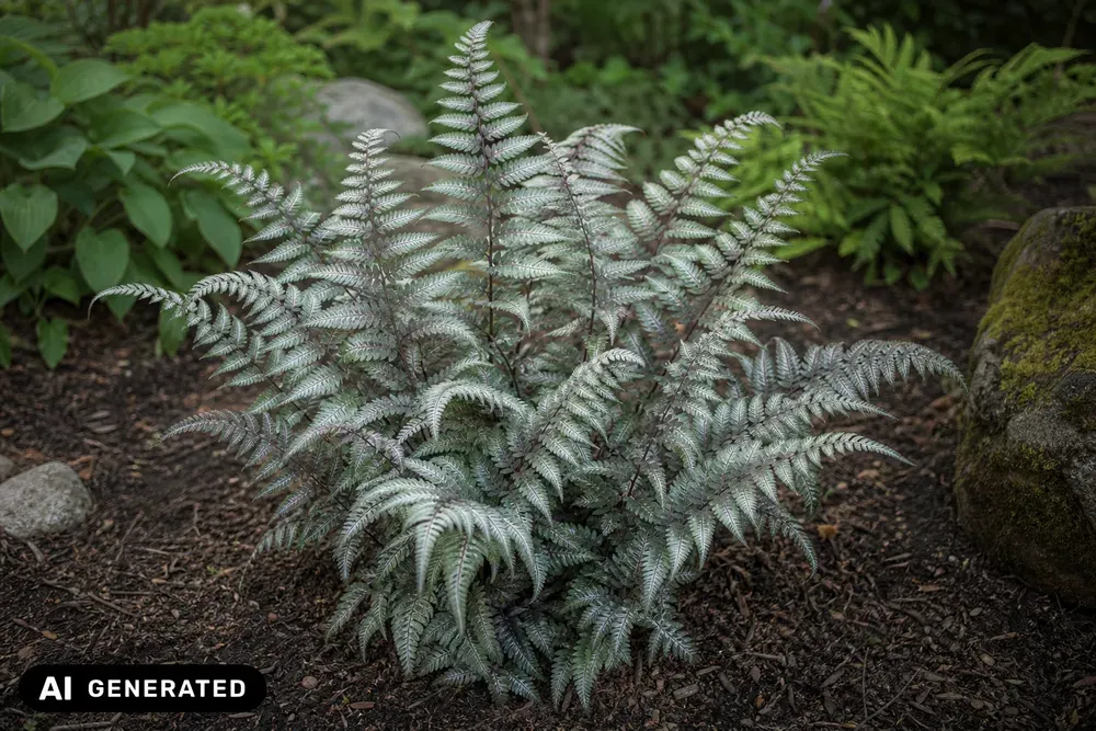 Japanischer Regenbogenfarn 'Metallicum' – Athyrium niponicum 'Metallicum'