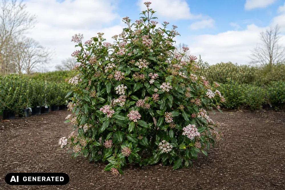 Lorbeer-Schneeball 'Eve Price' – Viburnum tinus 'Eve Price'
