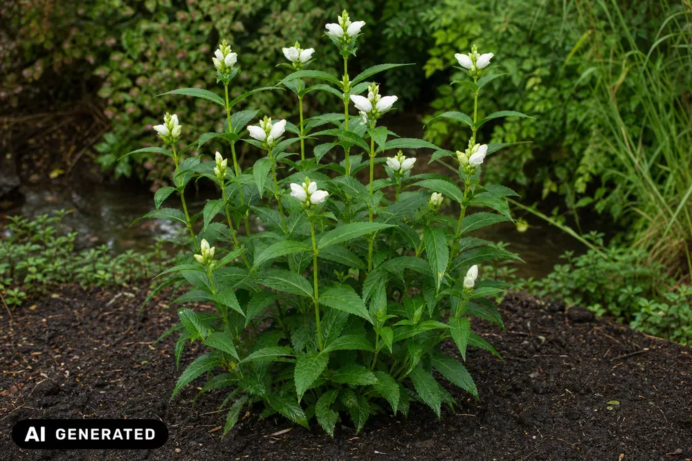 Weiße Schiefe Schildblume 'Alba' – Chelone obliqua 'Alba'