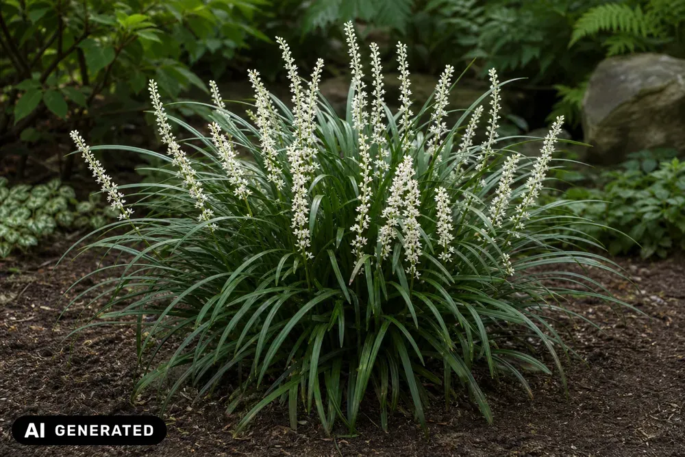 Weiße Lilientraube 'Monroe White' – Liriope muscari 'Monroe White'