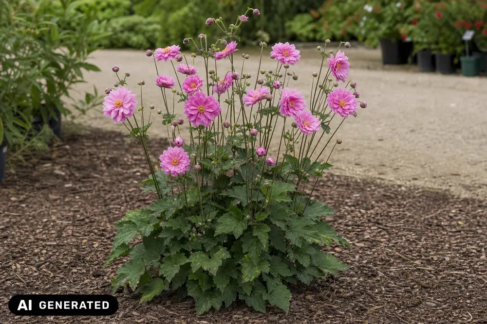 Herbst-Anemone 'Königin Charlotte' – Anemone japonica 'Königin Charlotte'