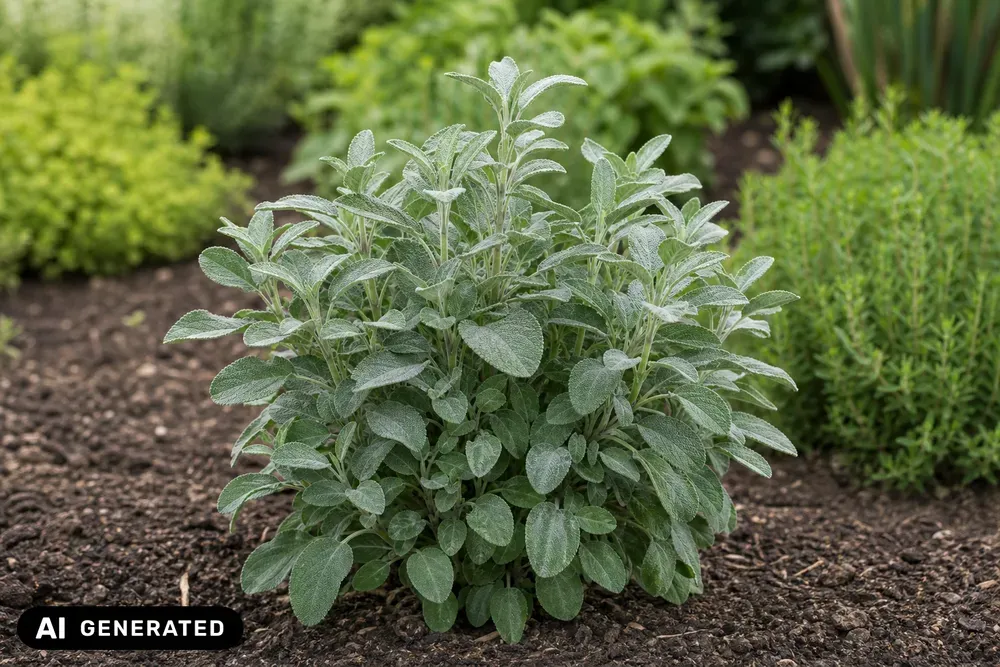 Breitblättriger Salbei 'Berggarten' – Salvia officinalis 'Berggarten', Bild 2