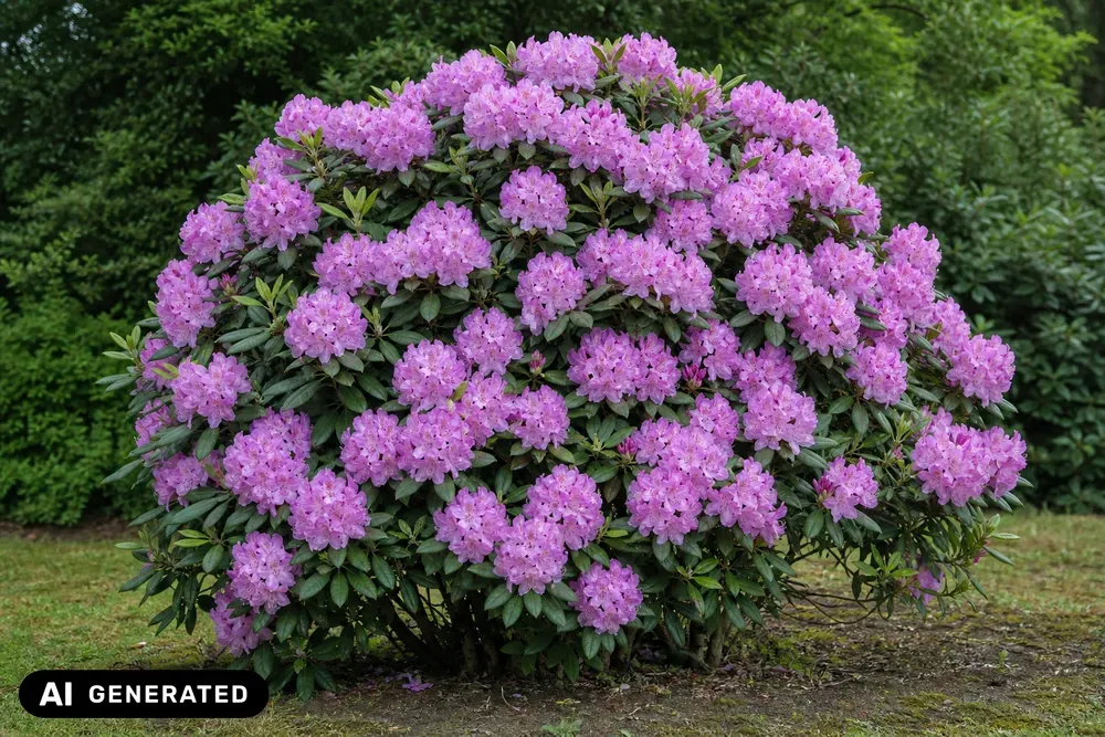Großblumiger Rhododendron 'Roseum Elegans' – Rhododendron 'Roseum Elegans', Bild 2